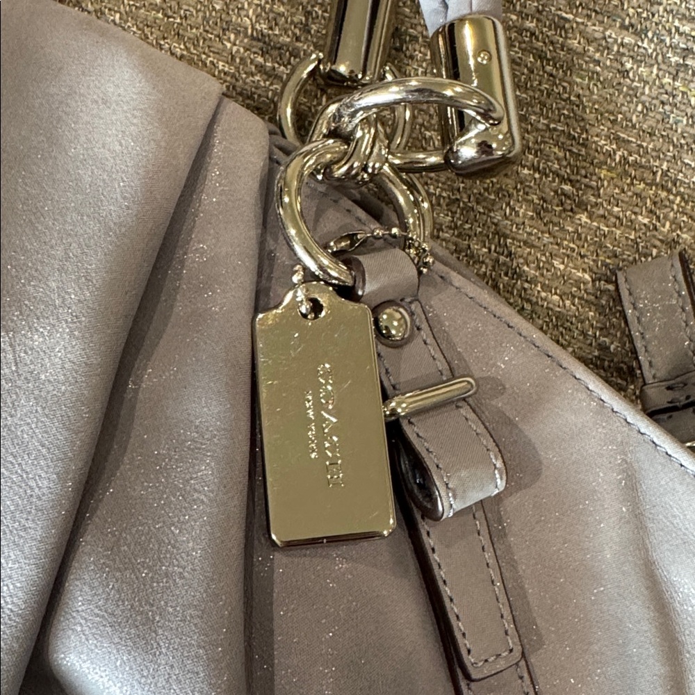 Coach Madison Pleated Leather Sophia Satchel in Slate Shimmer F22563 - Picture 6 of 12